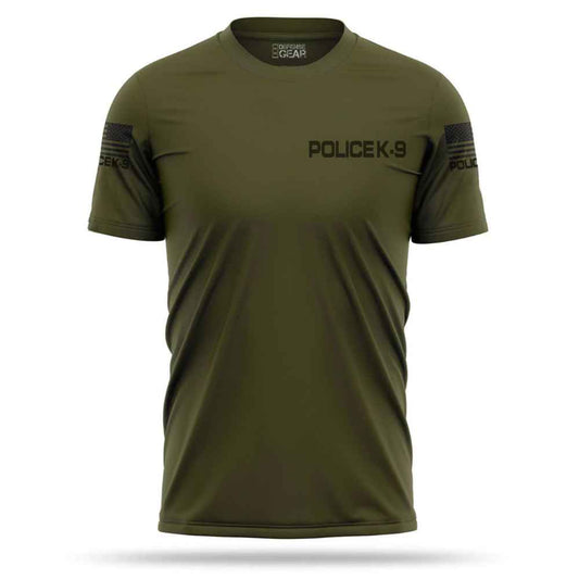 Tactical Quickdry 100% Polyester Police K-9 Black Green T Shirt