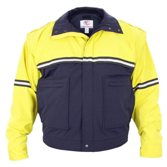 Two-Tone Bike Jacket with Zip-Off Sleeves and Removable Liner