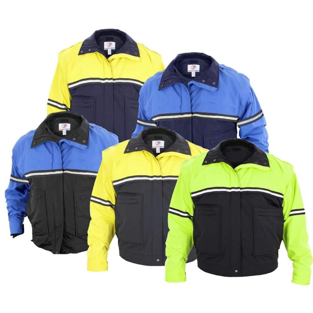 Two-Tone Bike Jacket with Zip-Off Sleeves and Removable Liner