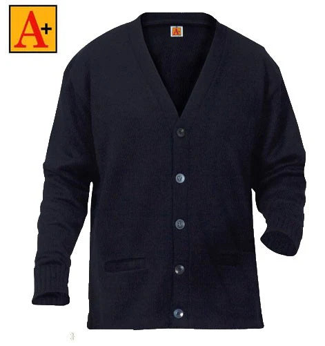 Heavyweight V-Neck Cardigan Sweater with 2 Pockets