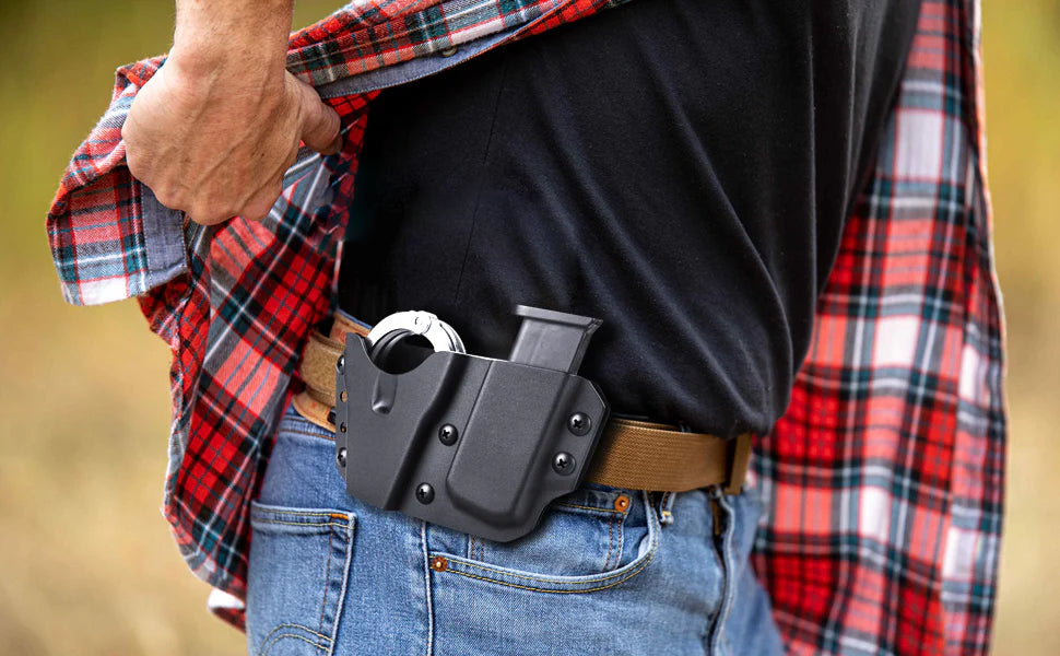 Kydex Handcuff Holster with 9/.40 Double Stack Mag Holder Combo Handcuff Holder