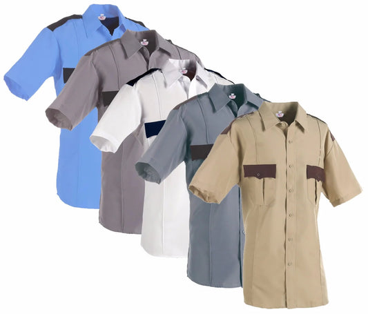 100% Polyester Two Tone Short Sleeve Uniform Shirt
