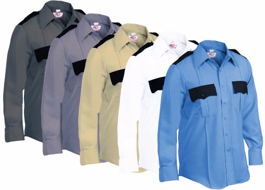 100% Polyester Two Tone Long Sleeve Uniform Shirt