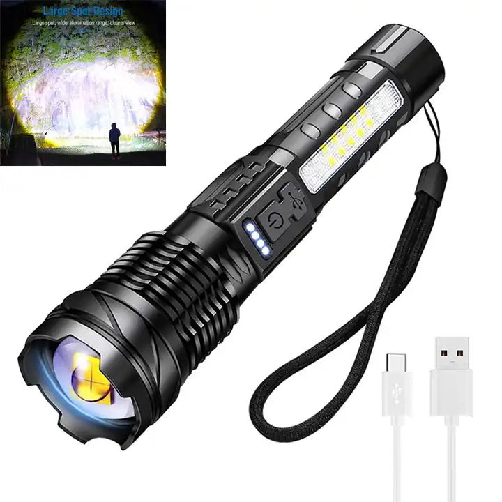 Tactical Flashlight 2 in 1 Rechargeable