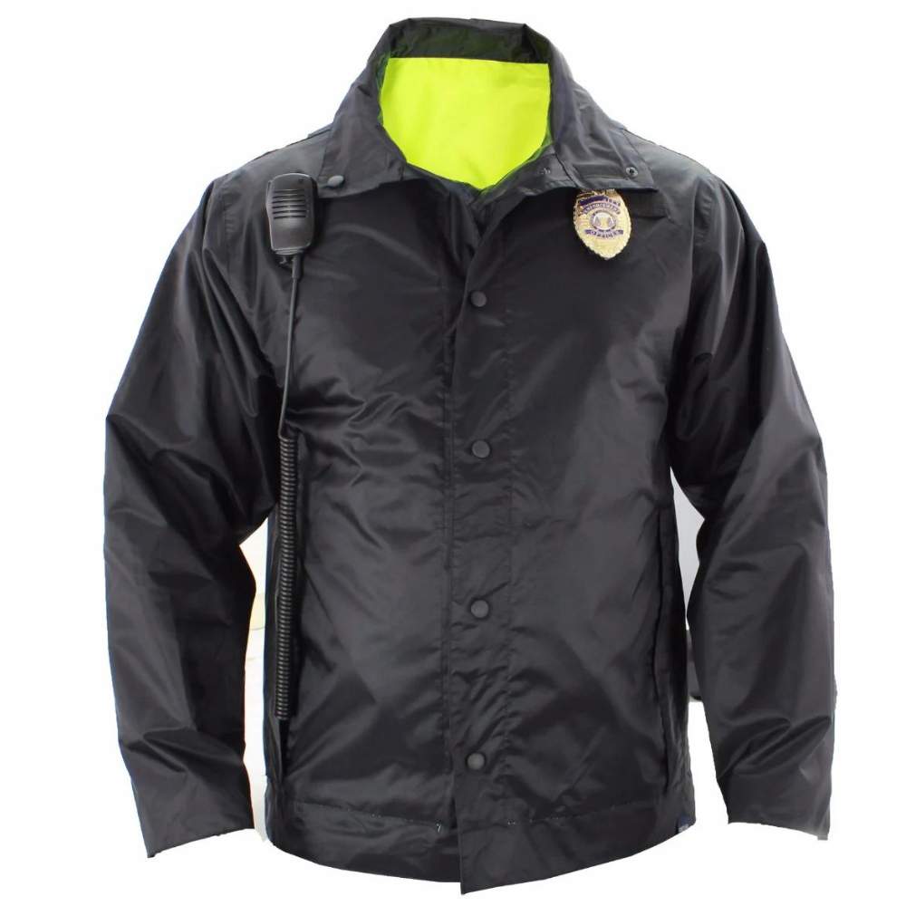 Reversible High Visibility Raincoat Made From 100% Nylon Oxford Fabric