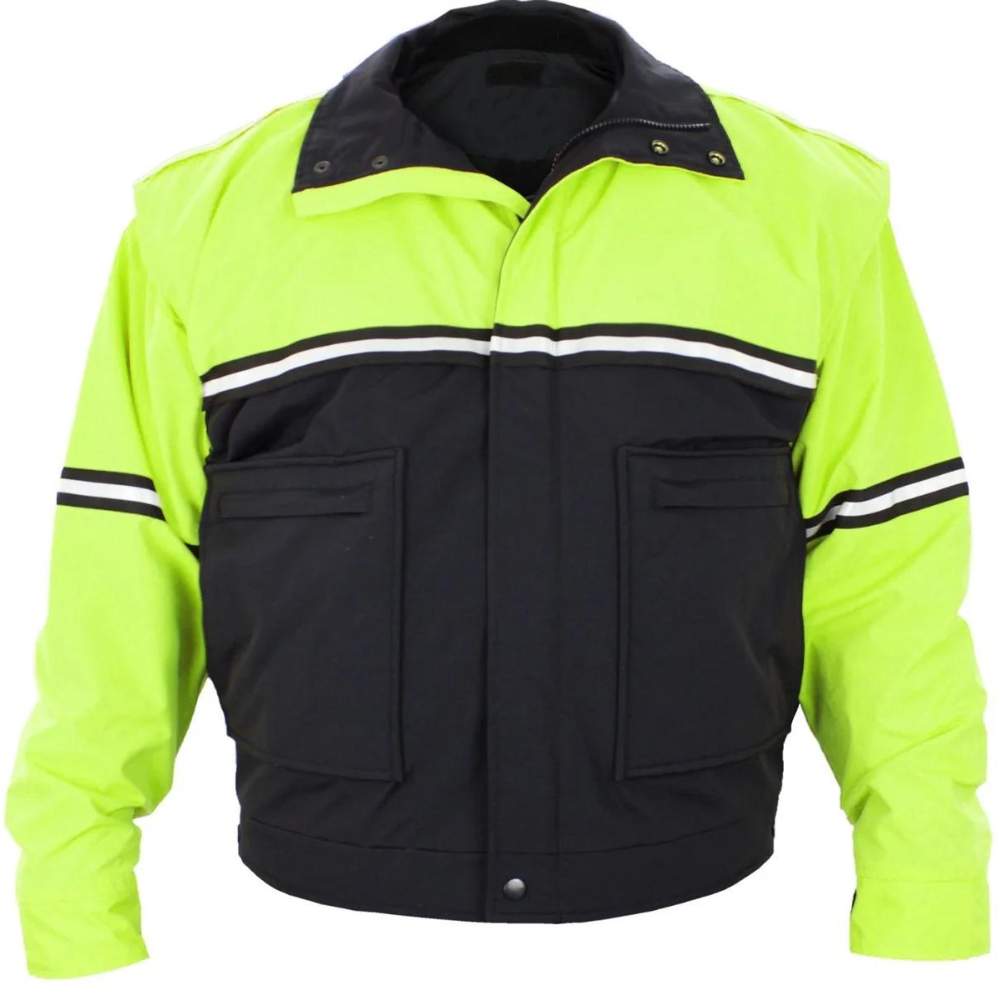 Two-Tone Bike Jacket with Zip-Off Sleeves and Removable Liner