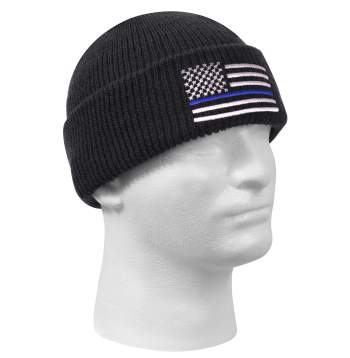 Thin Blue Line Deluxe Embroidered Watch Cap