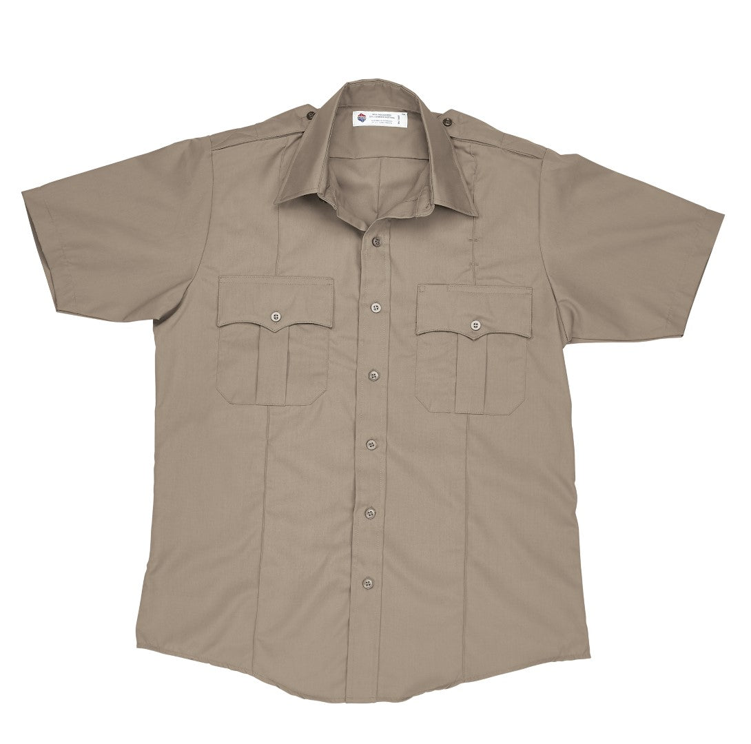 100% Polyester Liberty Uniform S/S Police Shirt gray color front