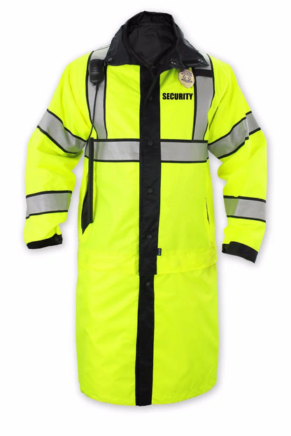 Reversible High Visibility Raincoat Long ANSI, ISEA 107-2020 Class 3 Type P