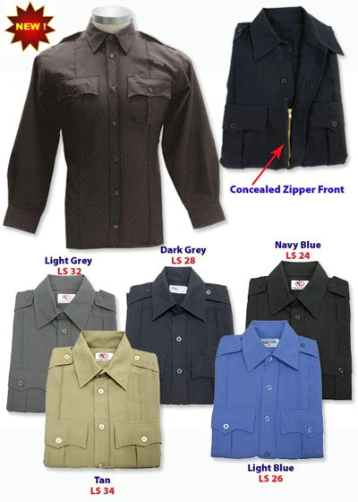 100% Polyester Long Sleeve Zippered Uniform Shirts