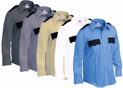 100% Polyester Two Tone Long Sleeve Uniform Shirt