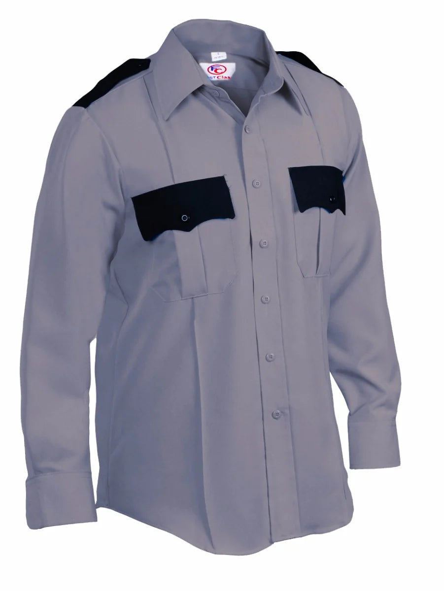 100% Polyester Two Tone Long Sleeve Uniform Shirt