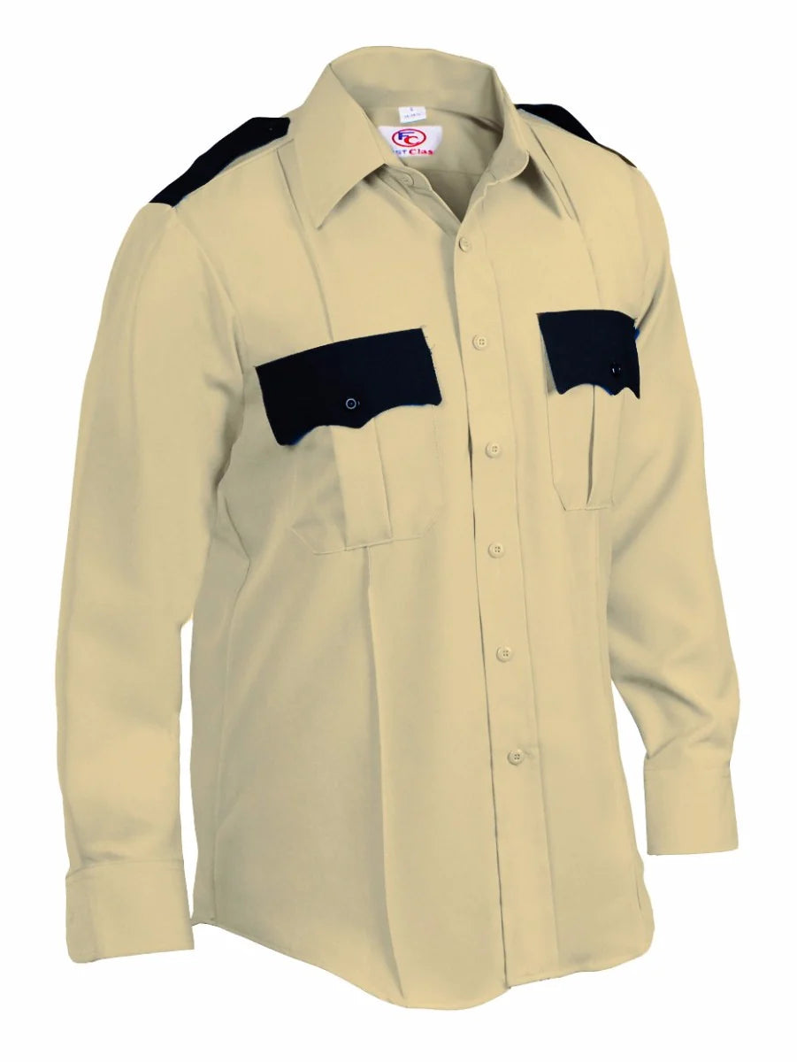 100% Polyester Two Tone Long Sleeve Uniform Shirt