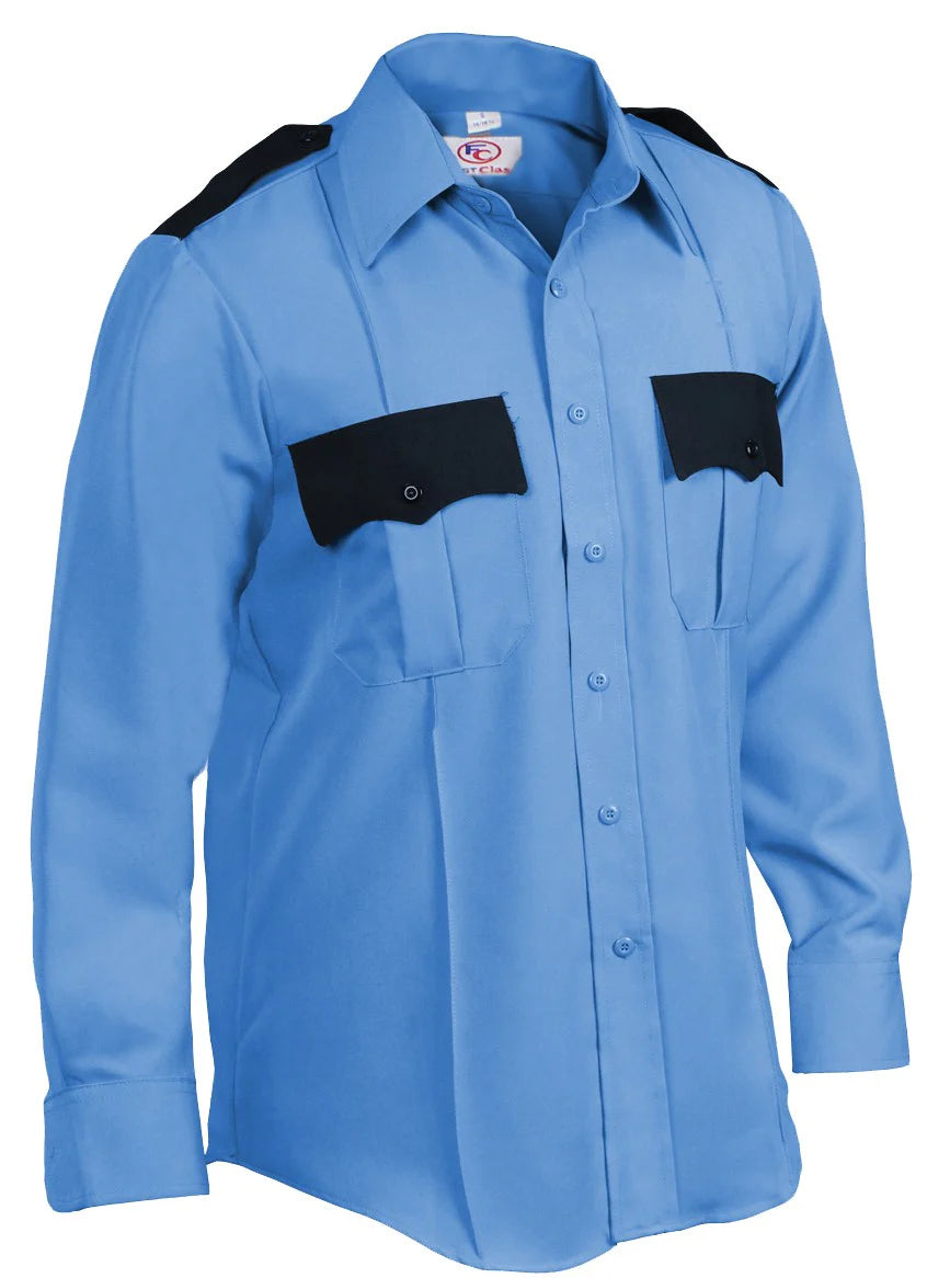 100% Polyester Two Tone Long Sleeve Uniform Shirt