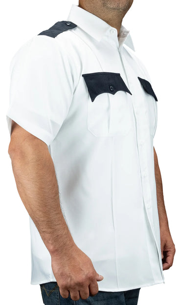 100% Polyester Two Tone Short Sleeve Uniform Shirt